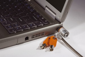 Laptops can be locked externally or through software to prevent theft.